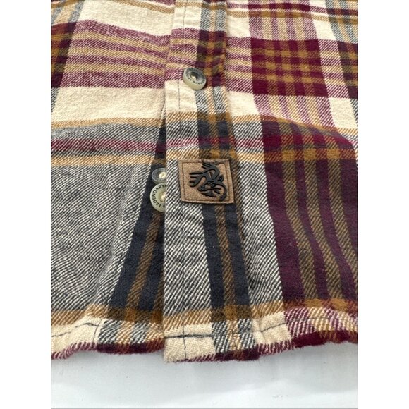 Legendary Whitetails Shirt Mens Large Brown Plaid Flannel Buck Button Up - Picture 5 of 11